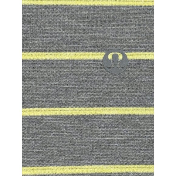 Lululemon Mens Gray & Yellow Striped Polo Shirt Men's Medium - Picture 5 of 5